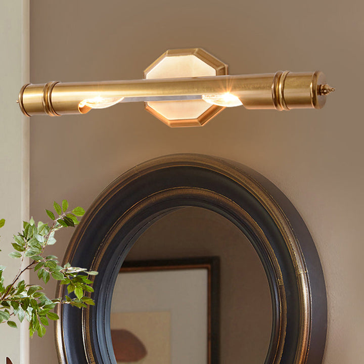 Skørter | Brass Pole Wall-mounted Vanity Lighting Retro Metal 14"/18" Width 2 Lights Bathroom Wall Lamp Lighting