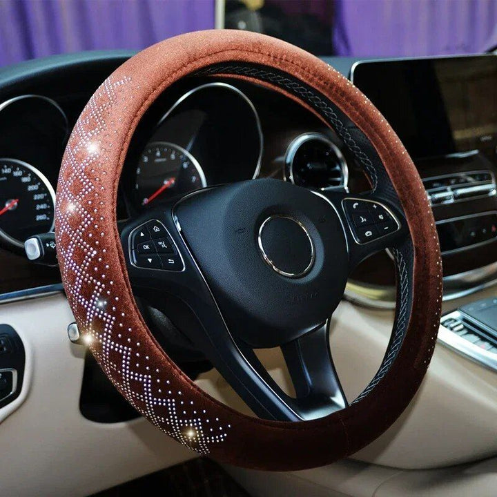 Lisslune | Universal Fire Seasons Anti-Slip Steering Wheel Cover with Diamond Velvet Style