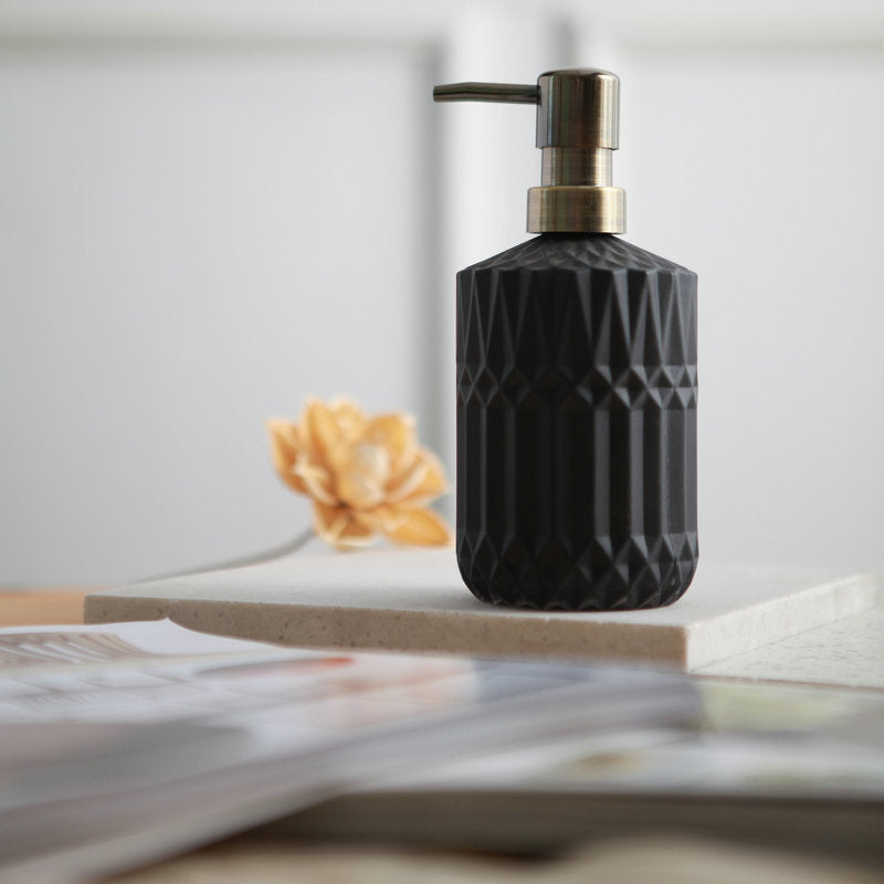 Lisslune | Diamond Pattern Glass Soap Dispenser