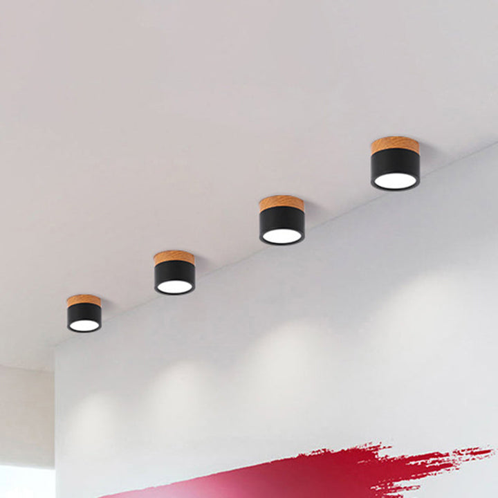 Lisslune | Small ceiling light Macaron metal kitchen bar recessed lighting in yellow/blue/black and wood