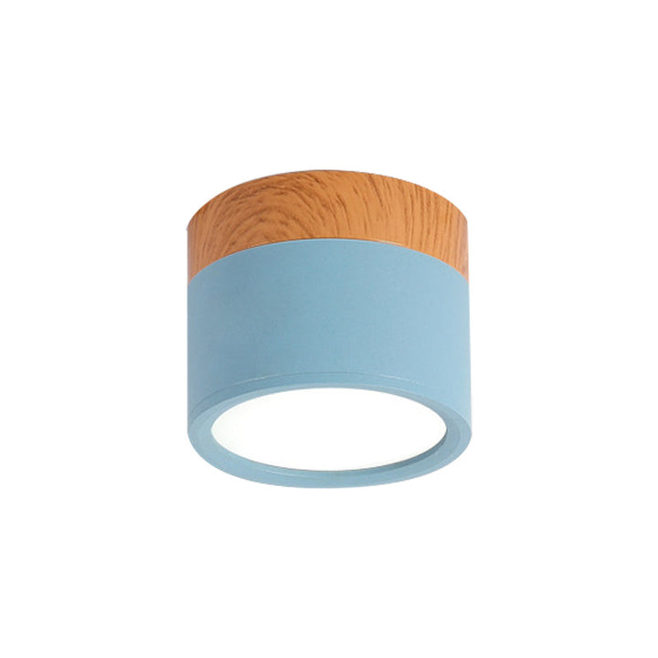 Lisslune | Small ceiling light Macaron metal kitchen bar recessed lighting in yellow/blue/black and wood