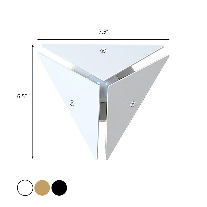 Lisslune | Simple Style Triangle Metal Wall Sconce Light Gold/Black/White LED Wall Light Fixture in Warm/White Light for Corridor