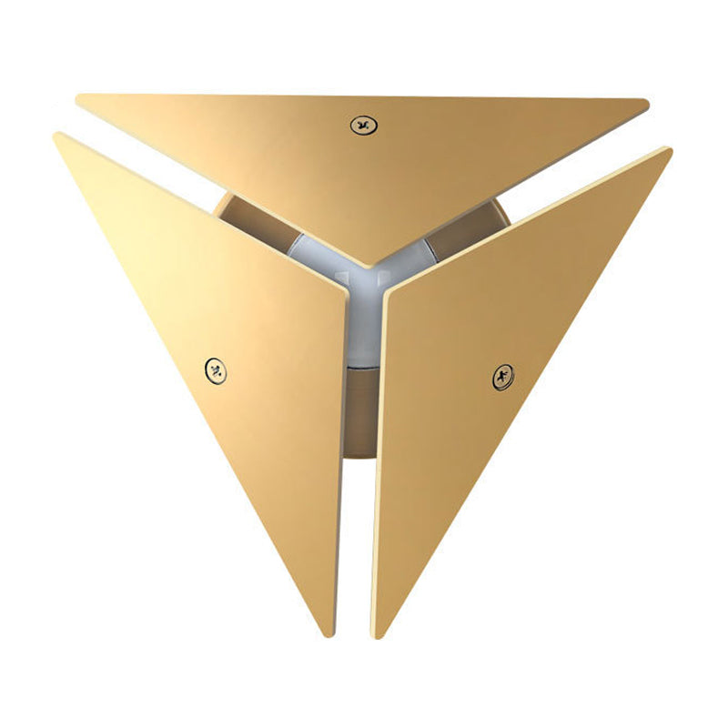 Lisslune | Simple Style Triangle Metal Wall Sconce Light Gold/Black/White LED Wall Light Fixture in Warm/White Light for Corridor