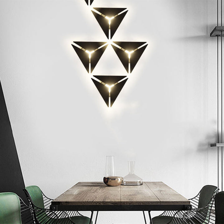 Lisslune | Simple Style Triangle Metal Wall Sconce Light Gold/Black/White LED Wall Light Fixture in Warm/White Light for Corridor