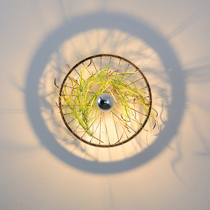 Lisslune | Wheel Iron LED Wall Lamp Bracket Farm Garage Plant Wall Lighting in Pink/Green/Pink Red