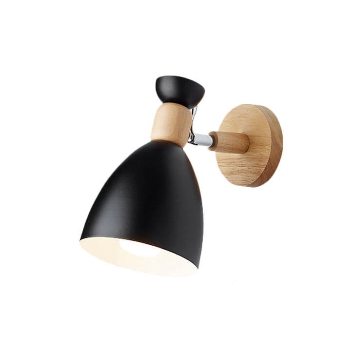 Skørter | Bear/Bell Rotating Wall Mounted Lamp Macaron Iron 1-Head Nightstand Reading Wall Light in White/Pink/Green and Wood