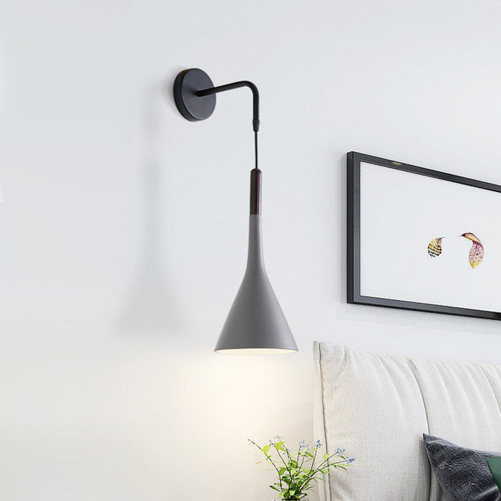 Skørter | Funnel/Clock/Deer Wall Light Nordic Iron Simple Gray Wall Mounted Lighting Fixture in Warm/White Light for Bedroom