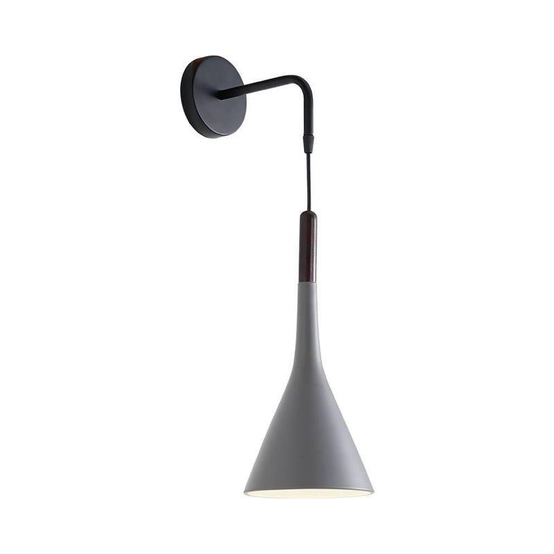 Skørter | Funnel/Clock/Deer Wall Light Nordic Iron Simple Gray Wall Mounted Lighting Fixture in Warm/White Light for Bedroom