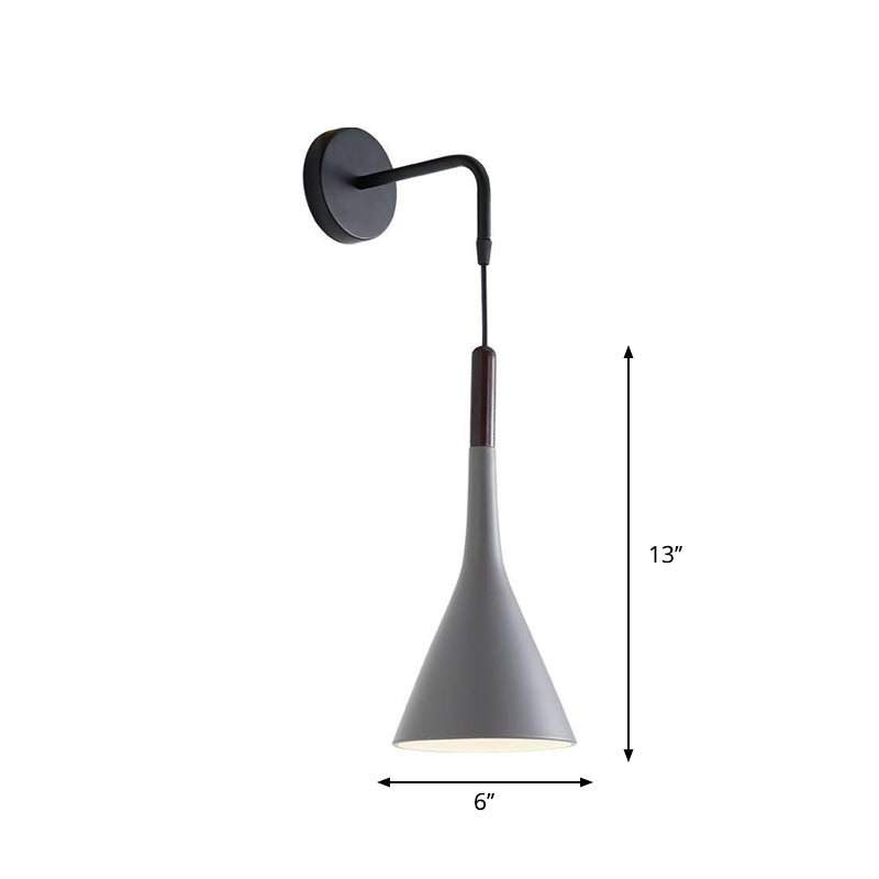 Skørter | Funnel/Clock/Deer Wall Light Nordic Iron Simple Gray Wall Mounted Lighting Fixture in Warm/White Light for Bedroom