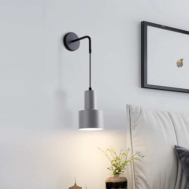 Skørter | Funnel/Clock/Deer Wall Light Nordic Iron Simple Gray Wall Mounted Lighting Fixture in Warm/White Light for Bedroom