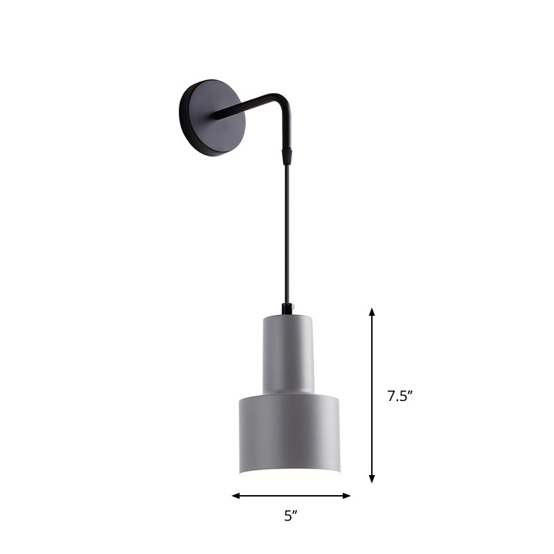 Skørter | Funnel/Clock/Deer Wall Light Nordic Iron Simple Gray Wall Mounted Lighting Fixture in Warm/White Light for Bedroom
