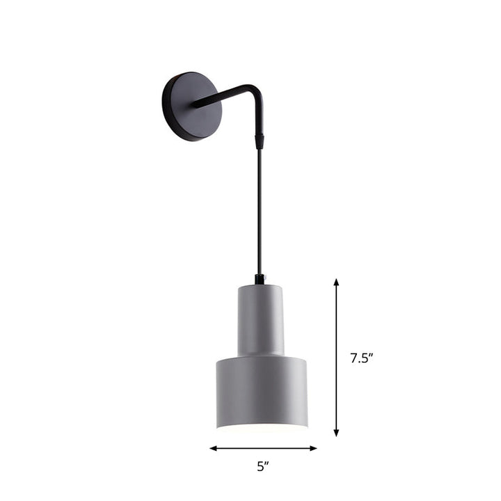 Skørter | Funnel/Clock/Deer Wall Light Nordic Iron Simple Gray Wall Mounted Lighting Fixture in Warm/White Light for Bedroom