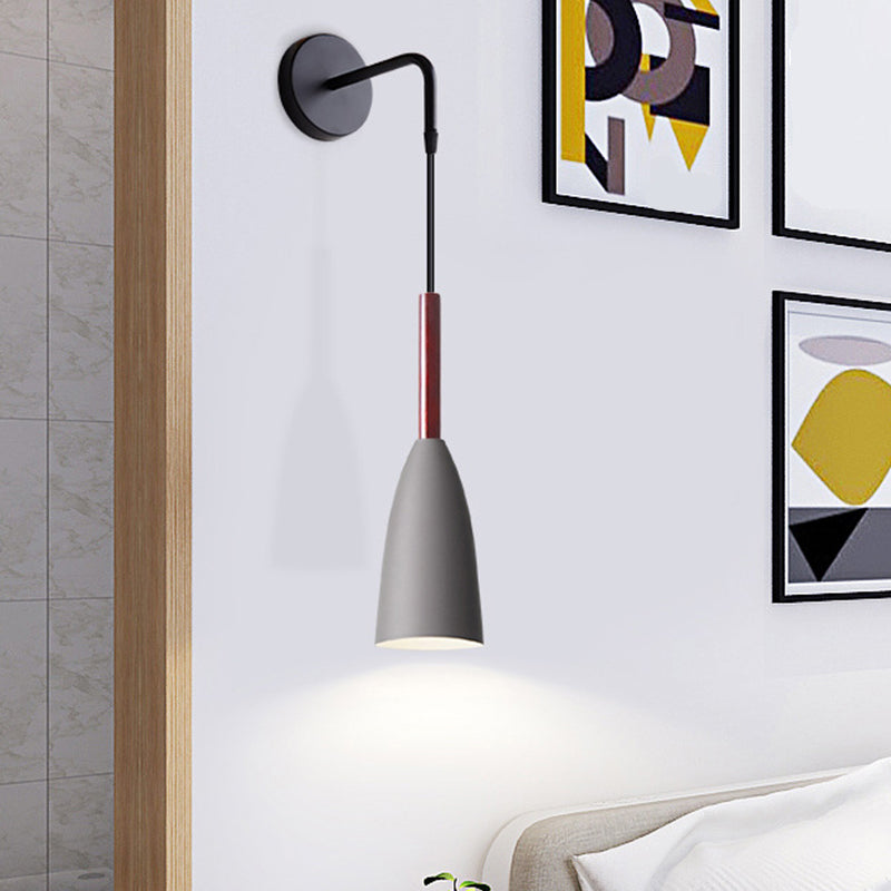 Skørter | Funnel/Clock/Deer Wall Light Nordic Iron Simple Gray Wall Mounted Lighting Fixture in Warm/White Light for Bedroom