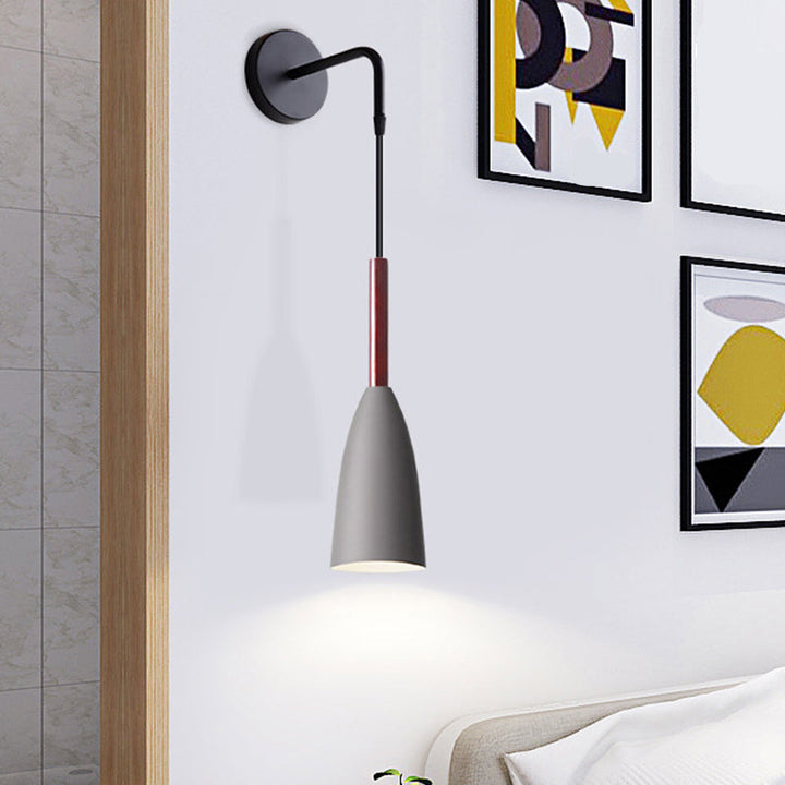 Skørter | Funnel/Clock/Deer Wall Light Nordic Iron Simple Gray Wall Mounted Lighting Fixture in Warm/White Light for Bedroom