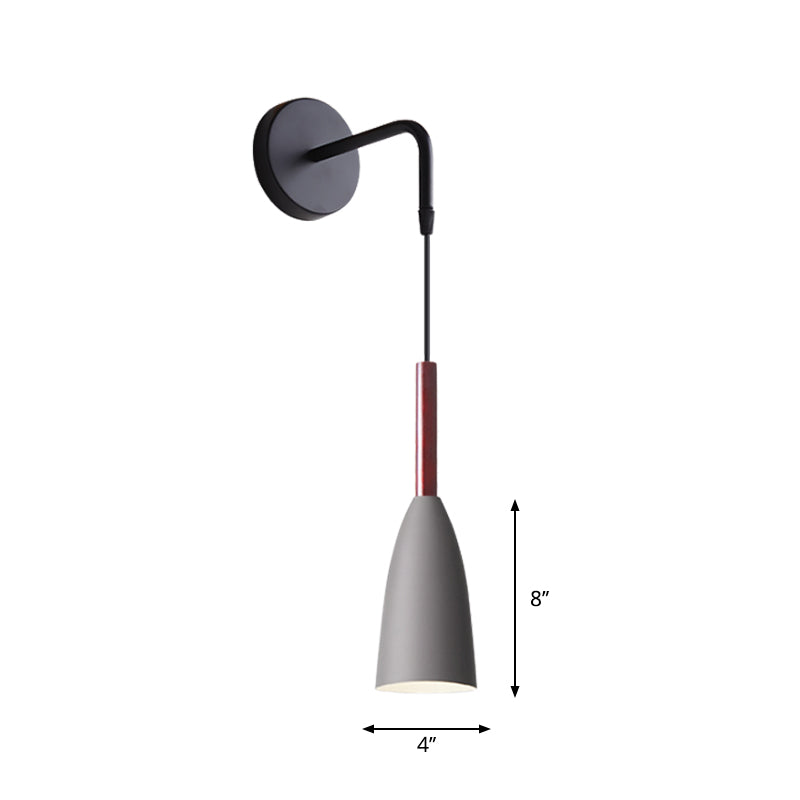 Skørter | Funnel/Clock/Deer Wall Light Nordic Iron Simple Gray Wall Mounted Lighting Fixture in Warm/White Light for Bedroom