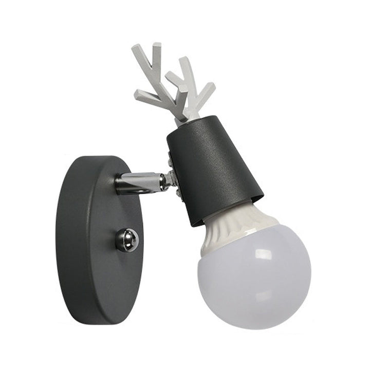 Skørter | Polygon Cage/Antler Nightstand Wall Lamp Metallic 1 Head Nordic Adjustable Wall Light in Black/Blue/White