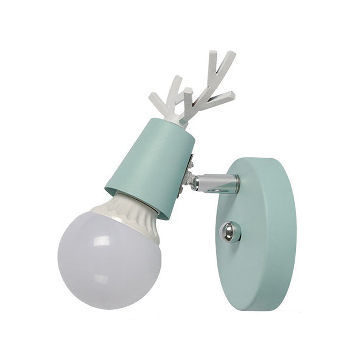 Skørter | Polygon Cage/Antler Nightstand Wall Lamp Metallic 1 Head Nordic Adjustable Wall Light in Black/Blue/White