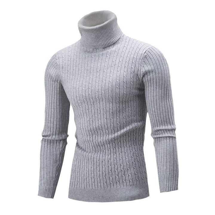 Men's cozy turtleneck sweater made of fine ribbed knit Lisslune