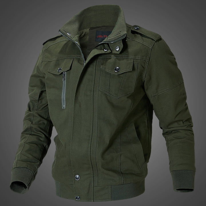 Men's casual transitional jacket with practical pockets and stylish stand-up collar Lisslune