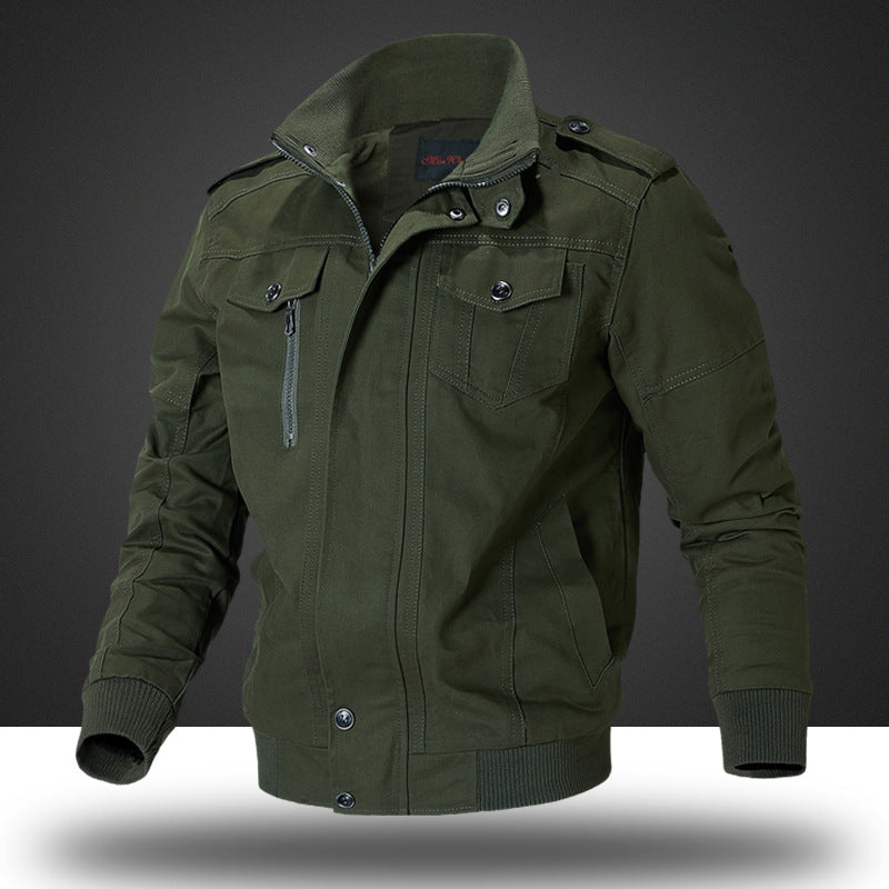 Men's casual transitional jacket with practical pockets and stylish stand-up collar Lisslune
