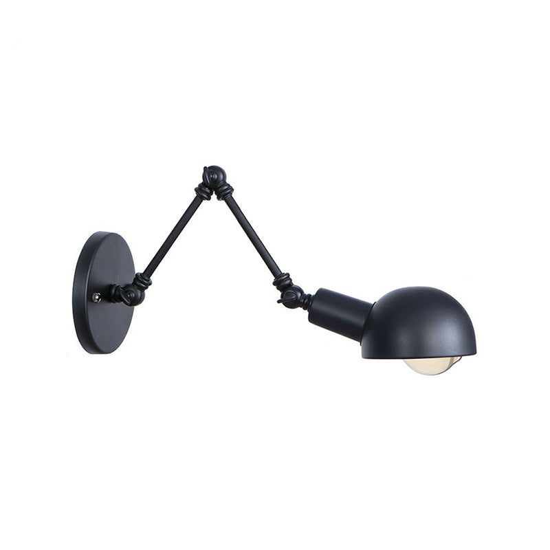 Lisslune | Black Swivel Wall Light Kit Vintage Iron 8"/19.5"+19.5" Wide 1 Bulb Bedroom Wall Mounted Reading Lamp