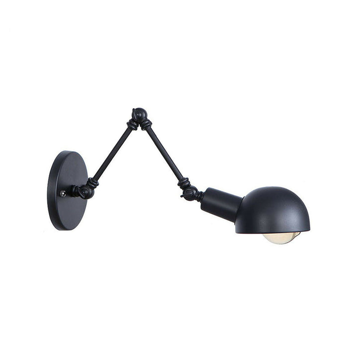 Lisslune | Black Swivel Wall Light Kit Vintage Iron 8"/19.5"+19.5" Wide 1 Bulb Bedroom Wall Mounted Reading Lamp