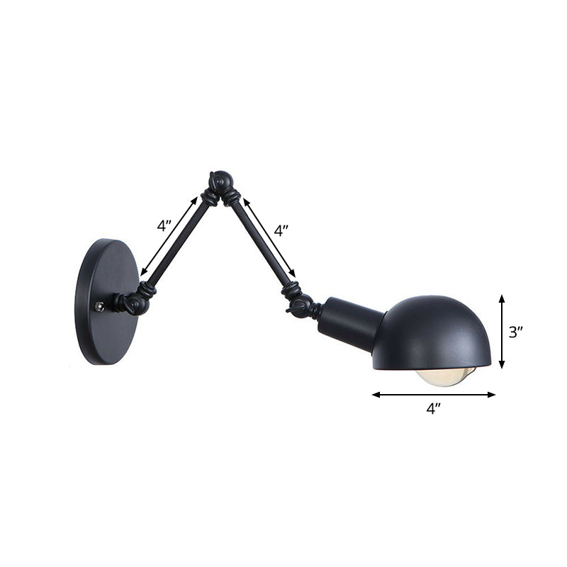 Lisslune | Black Swivel Wall Light Kit Vintage Iron 8"/19.5"+19.5" Wide 1 Bulb Bedroom Wall Mounted Reading Lamp