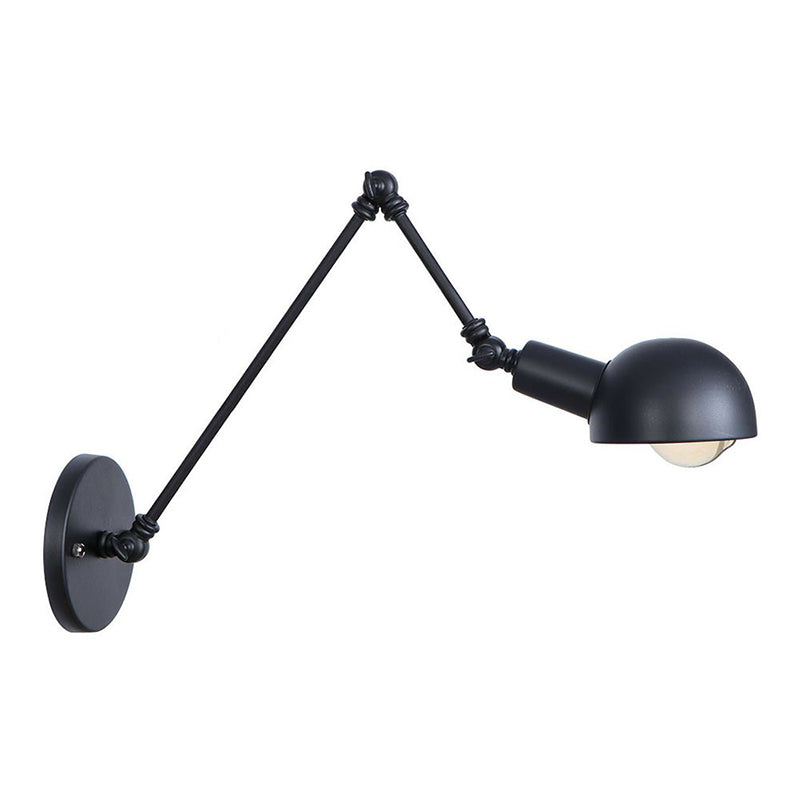 Lisslune | Black Swivel Wall Light Kit Vintage Iron 8"/19.5"+19.5" Wide 1 Bulb Bedroom Wall Mounted Reading Lamp