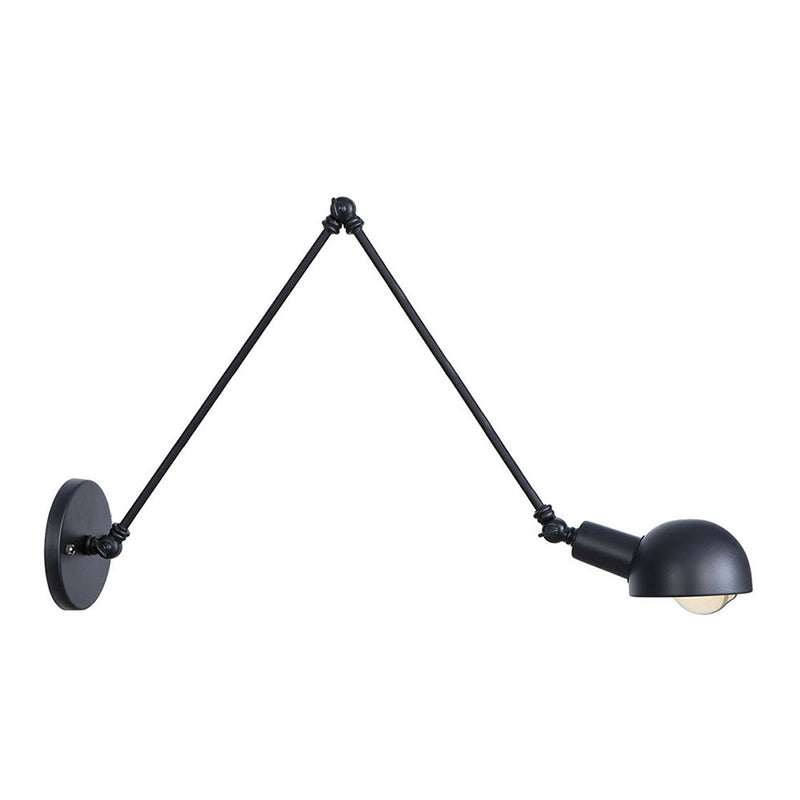 Lisslune | Black Swivel Wall Light Kit Vintage Iron 8"/19.5"+19.5" Wide 1 Bulb Bedroom Wall Mounted Reading Lamp