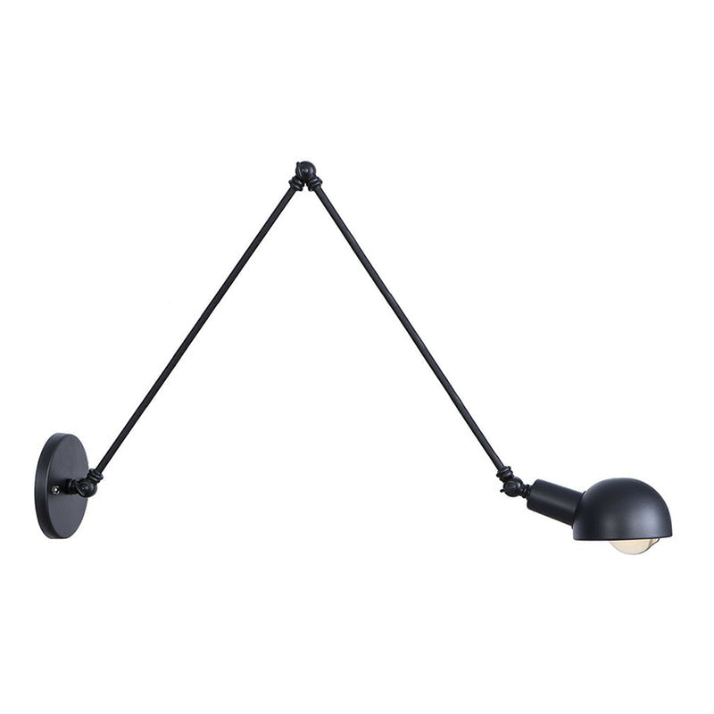 Lisslune | Black Swivel Wall Light Kit Vintage Iron 8"/19.5"+19.5" Wide 1 Bulb Bedroom Wall Mounted Reading Lamp