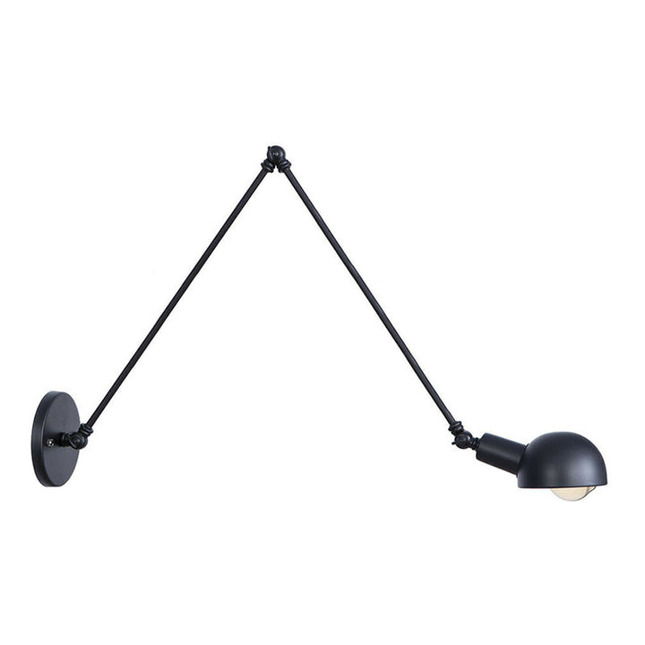 Lisslune | Black Swivel Wall Light Kit Vintage Iron 8"/19.5"+19.5" Wide 1 Bulb Bedroom Wall Mounted Reading Lamp