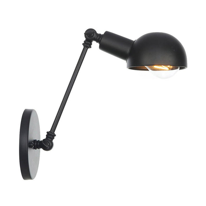 Lisslune | Black Swivel Wall Light Kit Vintage Iron 8"/19.5"+19.5" Wide 1 Bulb Bedroom Wall Mounted Reading Lamp