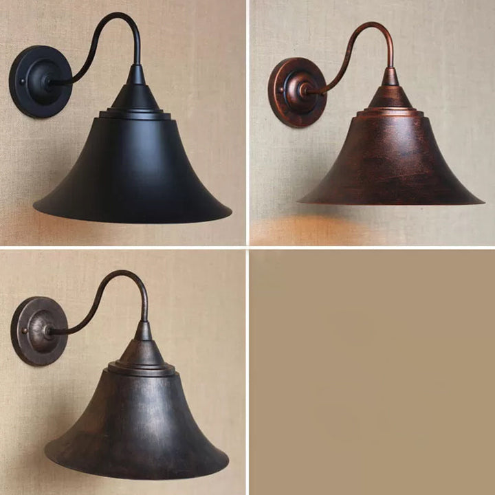 Skørter | Iron Carillon Wall Light Ideas Country 1-Light Bistro Gooseneck Wall Lamp in Black/Antique Black/Rust
