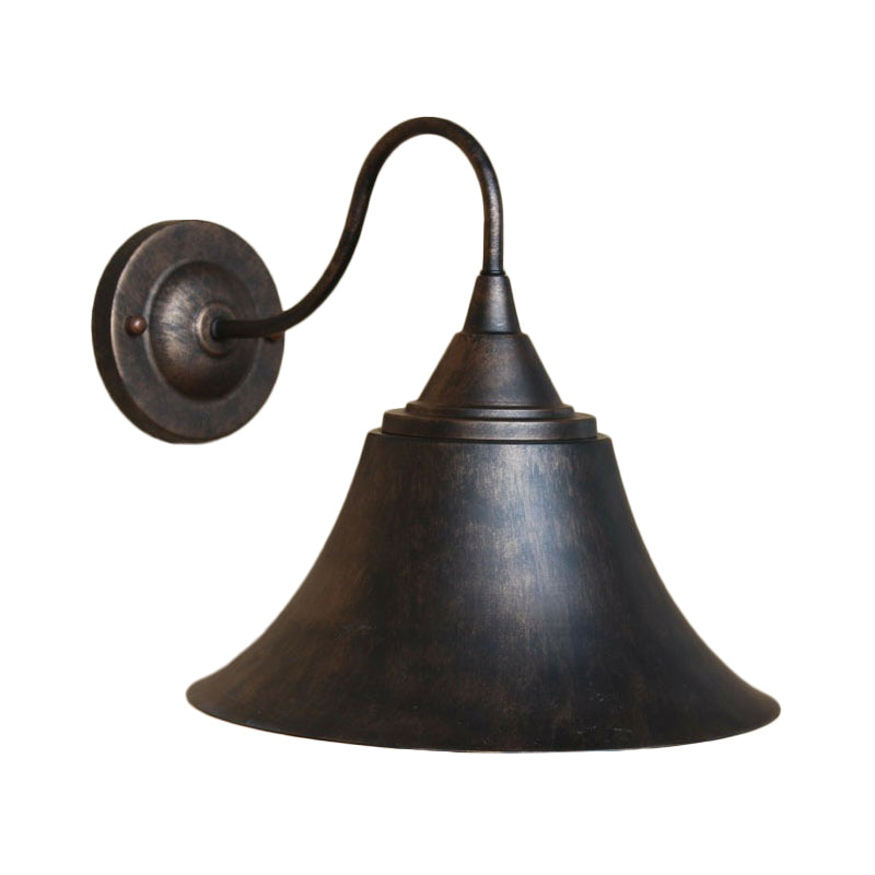 Skørter | Iron Carillon Wall Light Ideas Country 1-Light Bistro Gooseneck Wall Lamp in Black/Antique Black/Rust