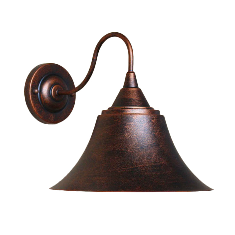Skørter | Iron Carillon Wall Light Ideas Country 1-Light Bistro Gooseneck Wall Lamp in Black/Antique Black/Rust
