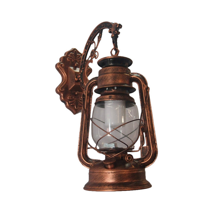 Lisslune | 1-Light Kerosene Wall Mount Lighting Nautical Black/Copper/Bronze Clear Glass Wall Lights for Dining Room