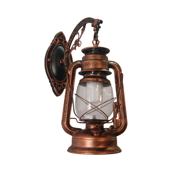 Lisslune | 1-Light Kerosene Wall Mount Lighting Nautical Black/Copper/Bronze Clear Glass Wall Lights for Dining Room