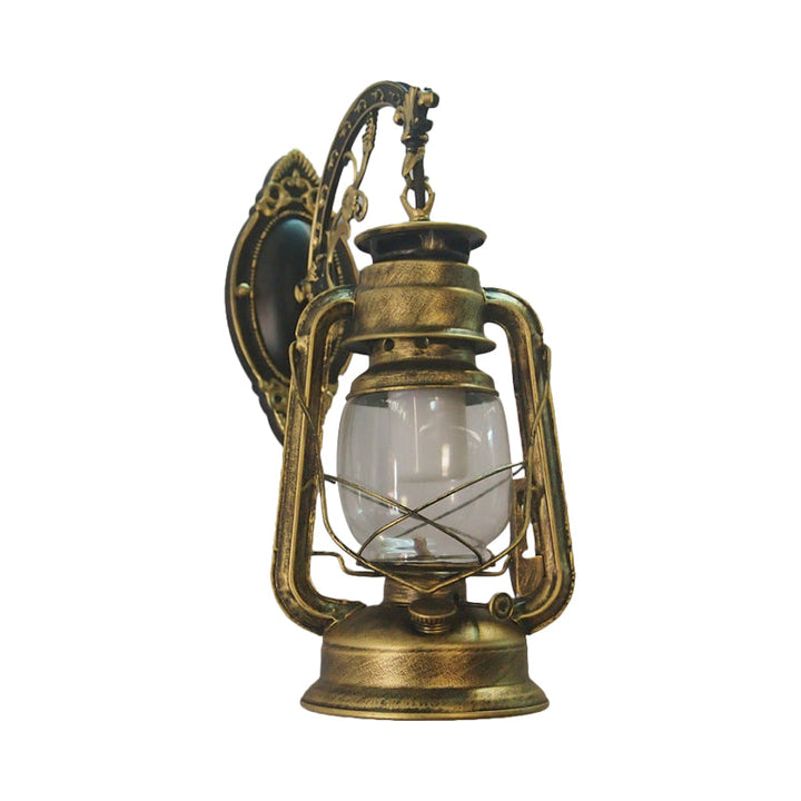 Lisslune | 1-Light Kerosene Wall Mount Lighting Nautical Black/Copper/Bronze Clear Glass Wall Lights for Dining Room