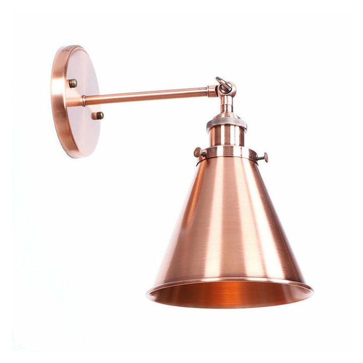 Lisslune | Adjustable Iron Copper Wall Reading Camp Horn/Bowl/Cone Single Lamp Loft Style Wall Lamp for Living Room