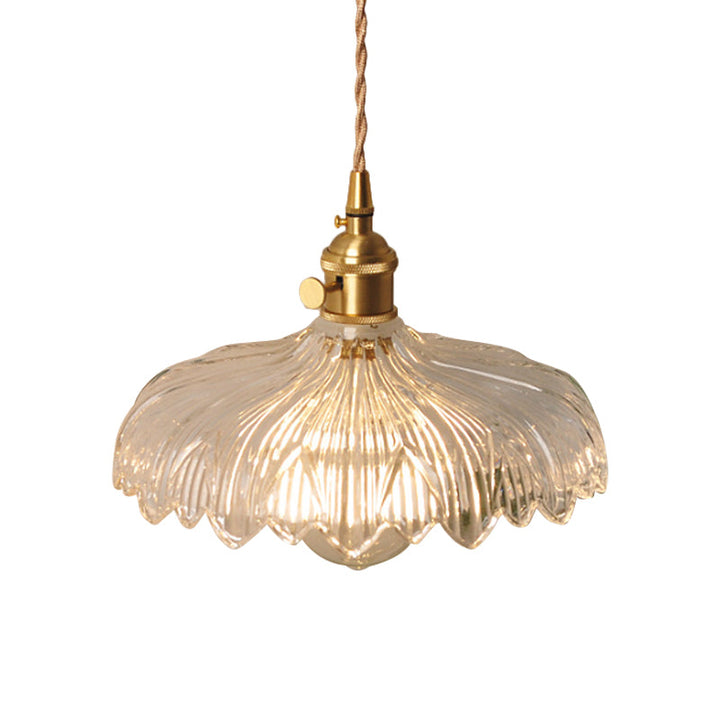 Skørter | Bowl/Cylinder Night Wall Lighting Antique Clear Prism/Wavy Glass 1 Lamp Brass Wall Light with Rotary Switch