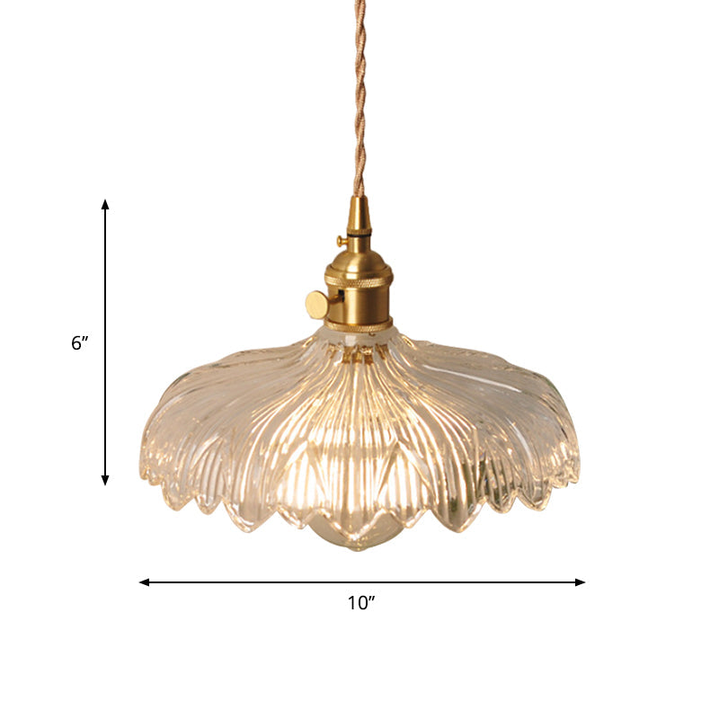 Skørter | Bowl/Cylinder Night Wall Lighting Antique Clear Prism/Wavy Glass 1 Lamp Brass Wall Light with Rotary Switch