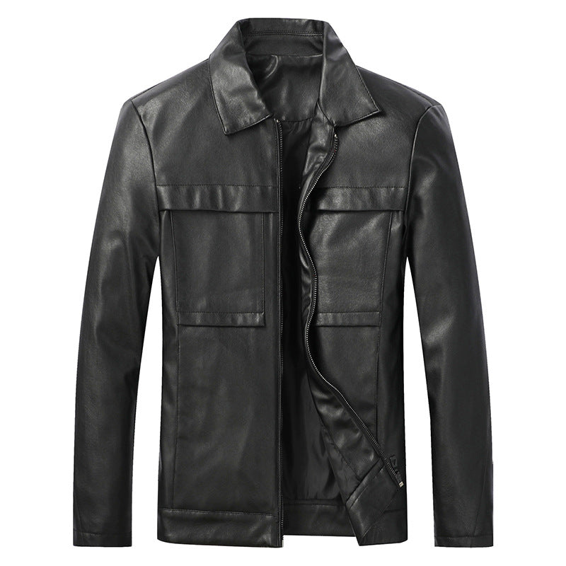 Men's Fashionable Synthetic Leather Jacket with Practical Storage Pockets Lisslune