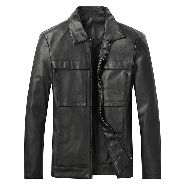 Men's Fashionable Synthetic Leather Jacket with Practical Storage Pockets Lisslune