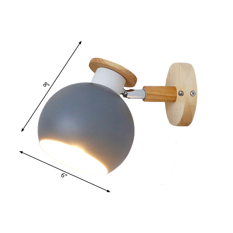 Skørter | Circle Study Room Wall Light Metal Modern Style 1 Light Candy Colored Wall Light