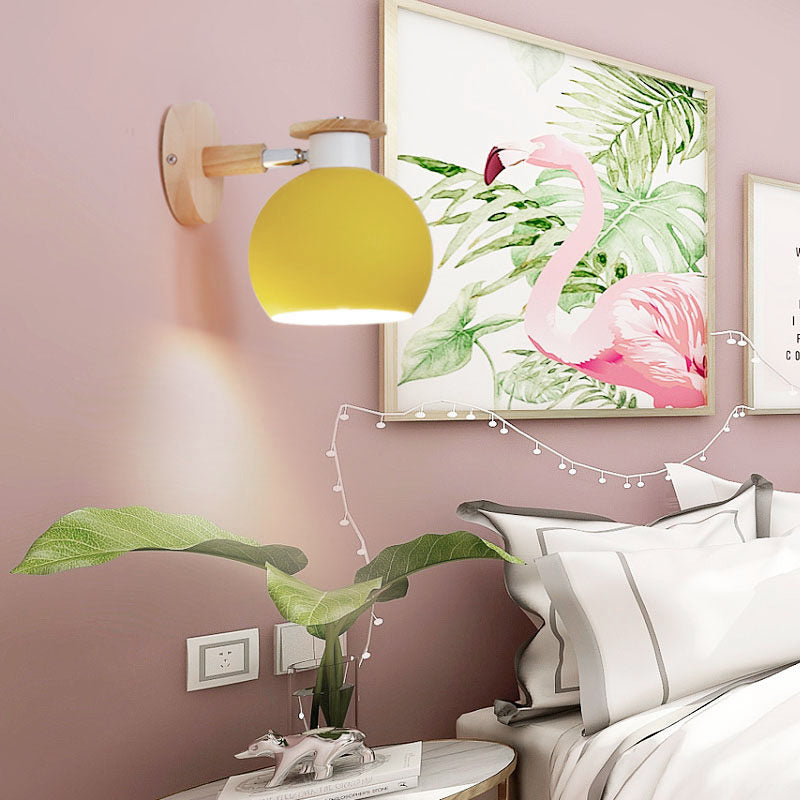 Skørter | Circle Study Room Wall Light Metal Modern Style 1 Light Candy Colored Wall Light
