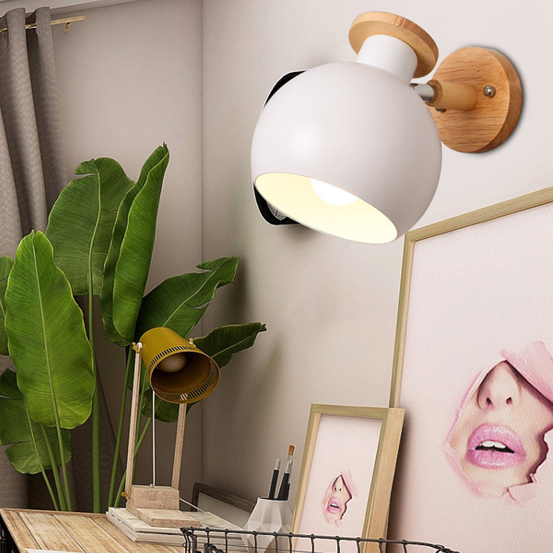 Skørter | Circle Study Room Wall Light Metal Modern Style 1 Light Candy Colored Wall Light