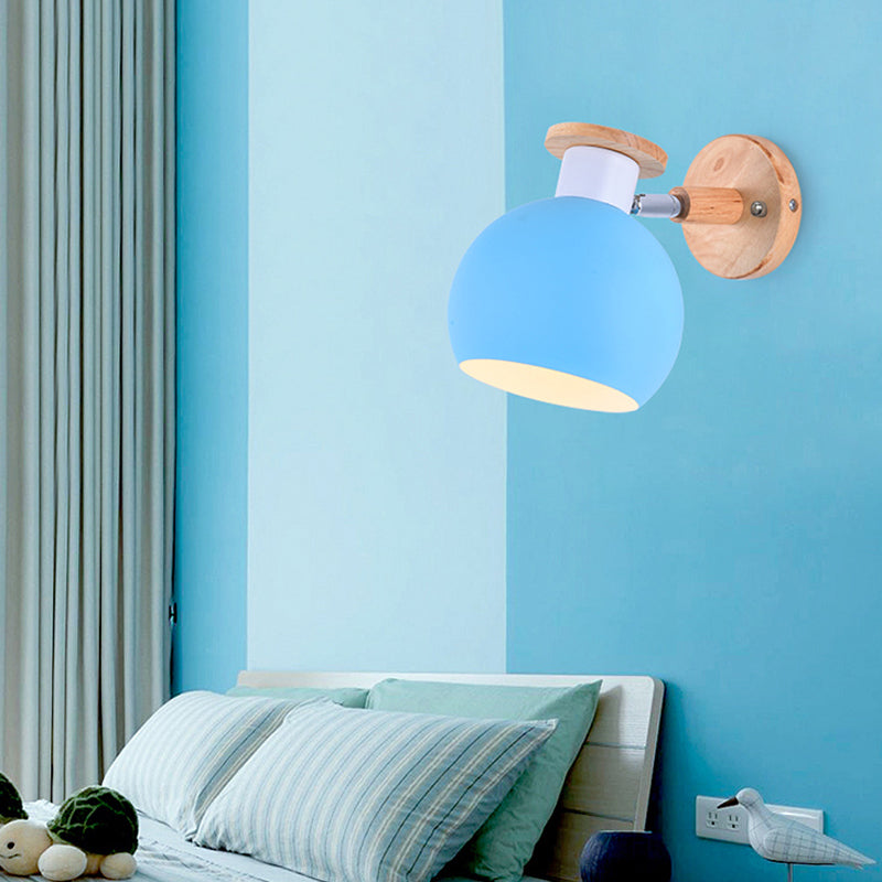 Skørter | Circle Study Room Wall Light Metal Modern Style 1 Light Candy Colored Wall Light