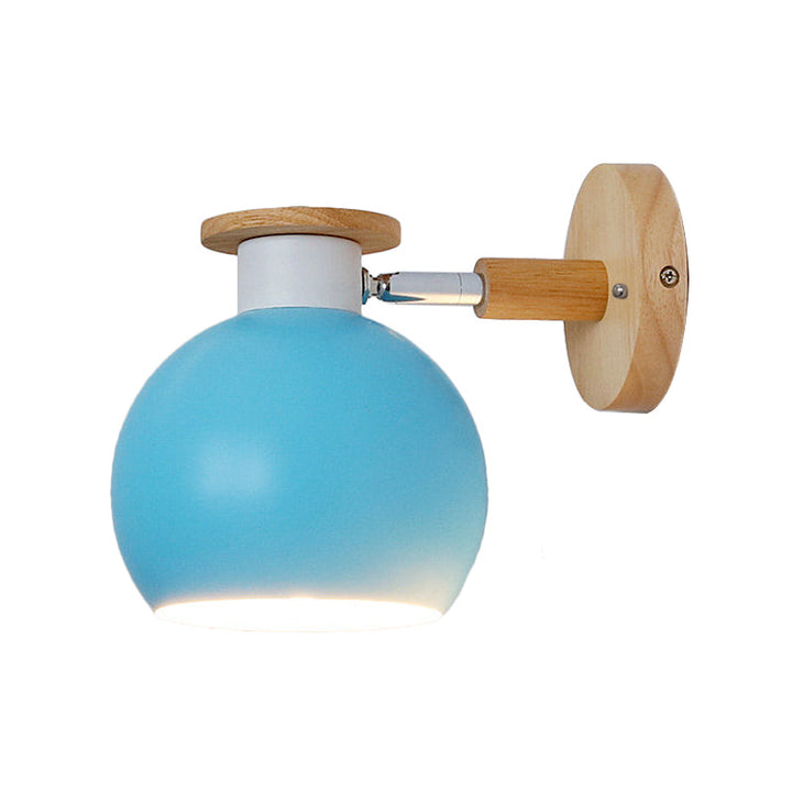 Skørter | Circle Study Room Wall Light Metal Modern Style 1 Light Candy Colored Wall Light