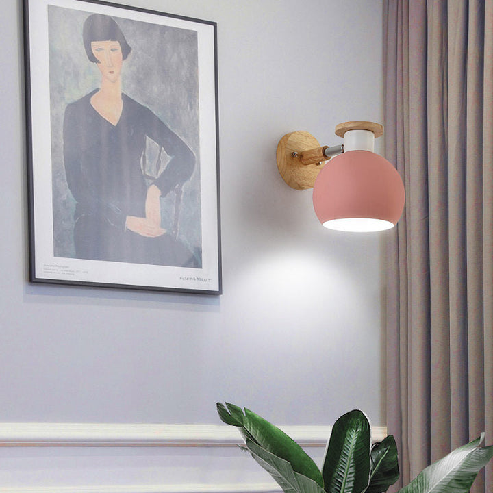 Skørter | Circle Study Room Wall Light Metal Modern Style 1 Light Candy Colored Wall Light