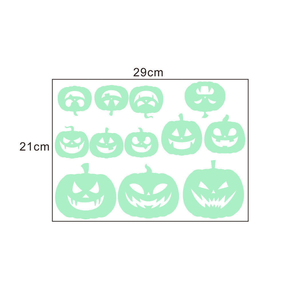 Rynx | Veranda Halloween Ideas Halloween carved glowing stickers blood-absorbing bat witch pumpkin ghost peeking eyes holiday decorative fluorescent stickers